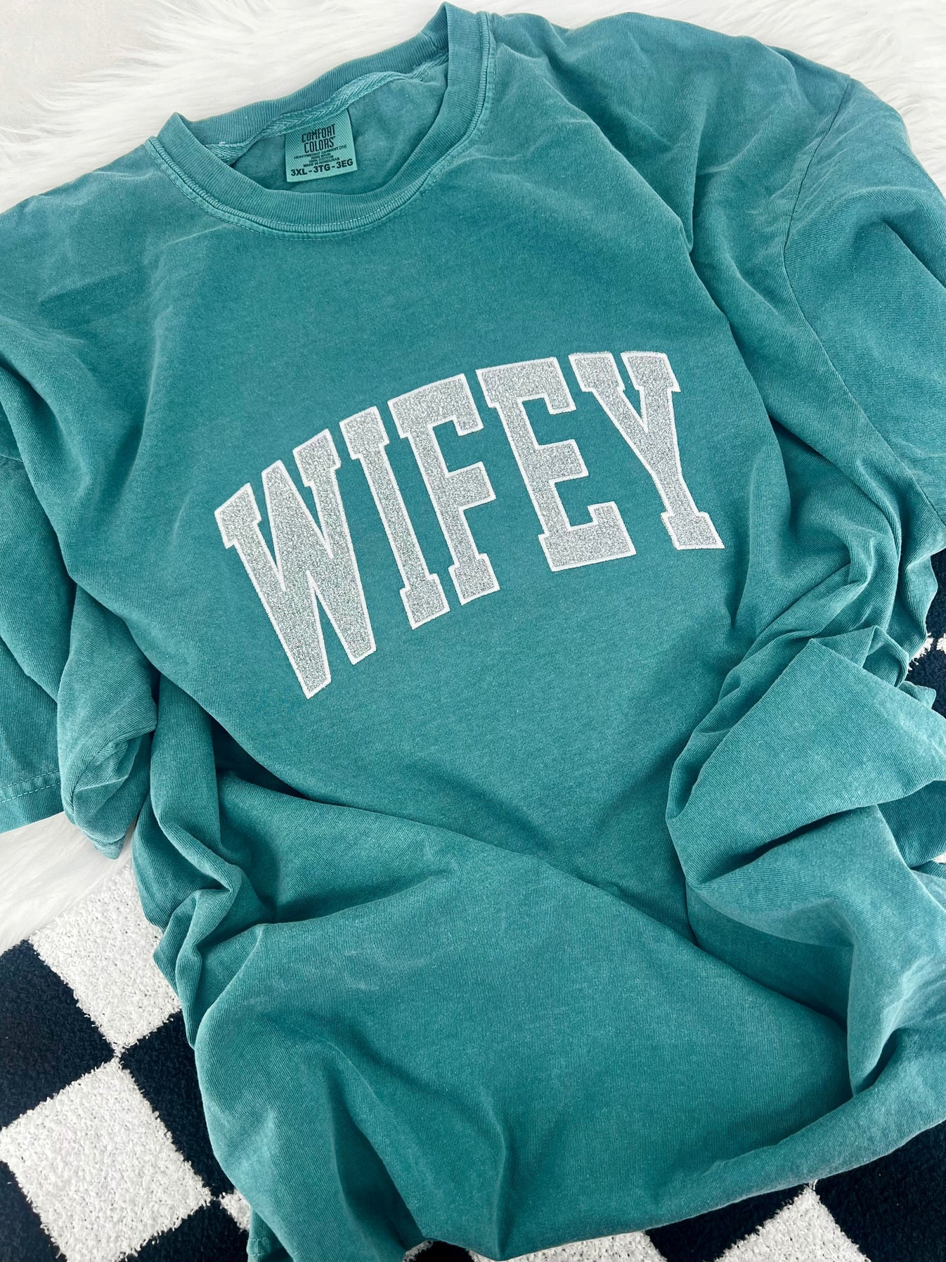 Titles Glitter Arched Embroidery (Mama, Etc.) Tee/Crewneck
