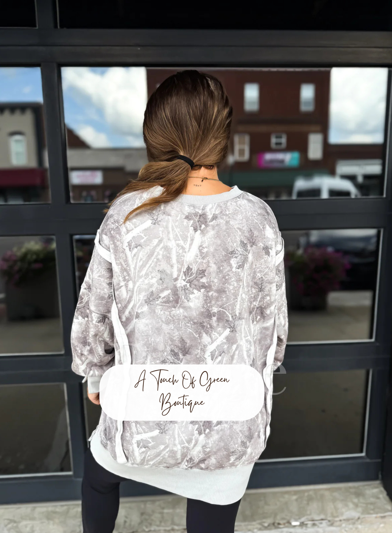 PREORDER Double Front Slit Oversized Pullover in Light Camo