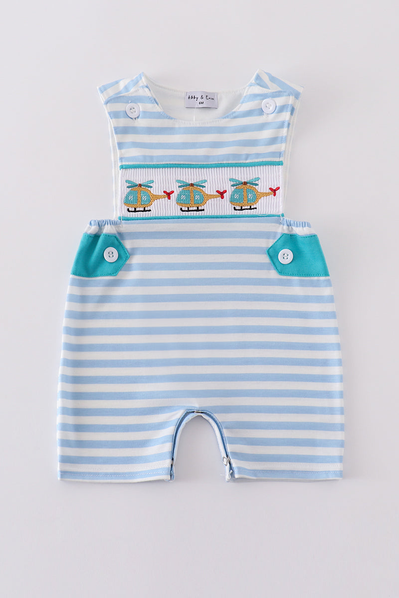 Boys Stripe Embroidered Helicopter JonJon