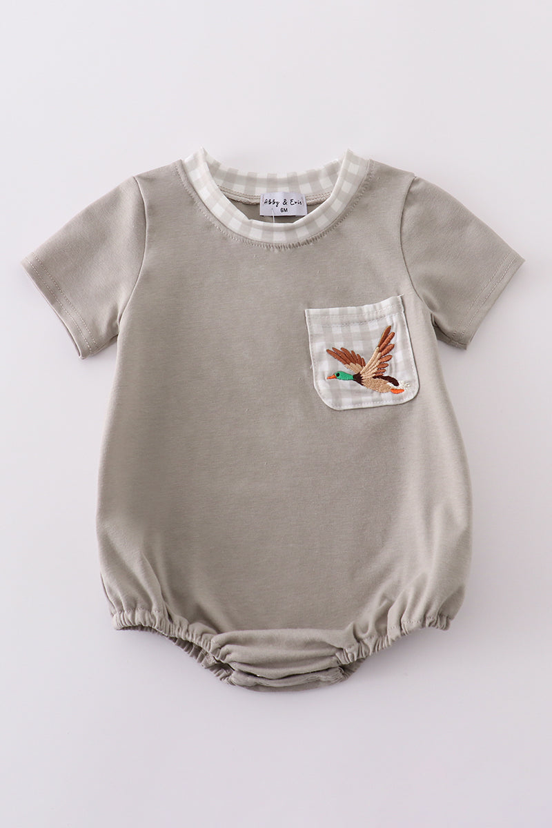 Embroidered Grey Duck Bubble