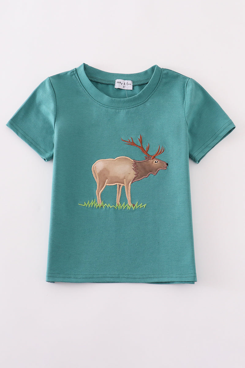 Boys Deer Appliqué Top