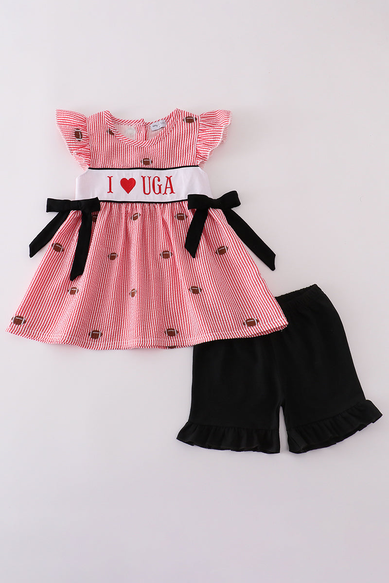 Girls I Love UGA Football Shorts Set