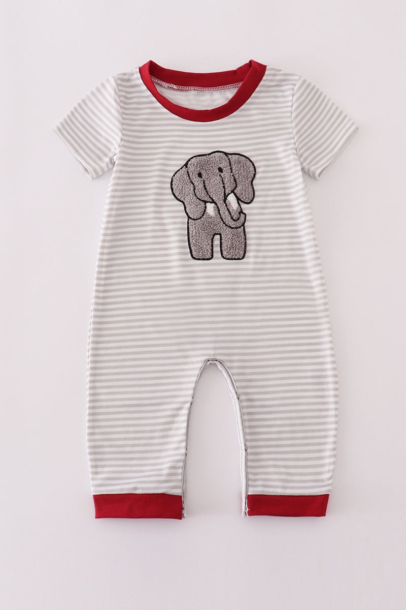 Boys French Knot Alabama Elephant Romper