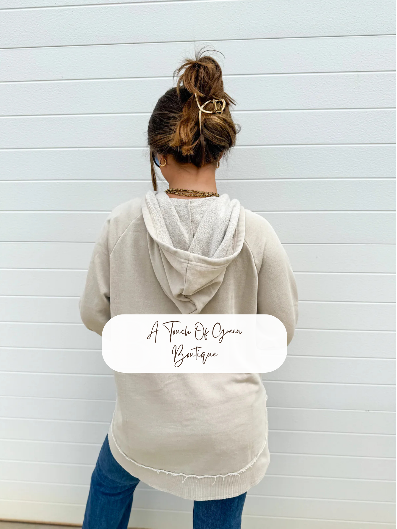 PREORDER Split Neck Rounded Hem Ash Wash Pullover in Ivory Mist