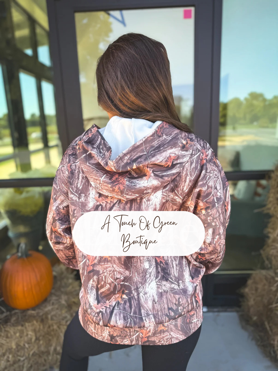 PREORDER Zip Hooded Jacket in Woodland Camo