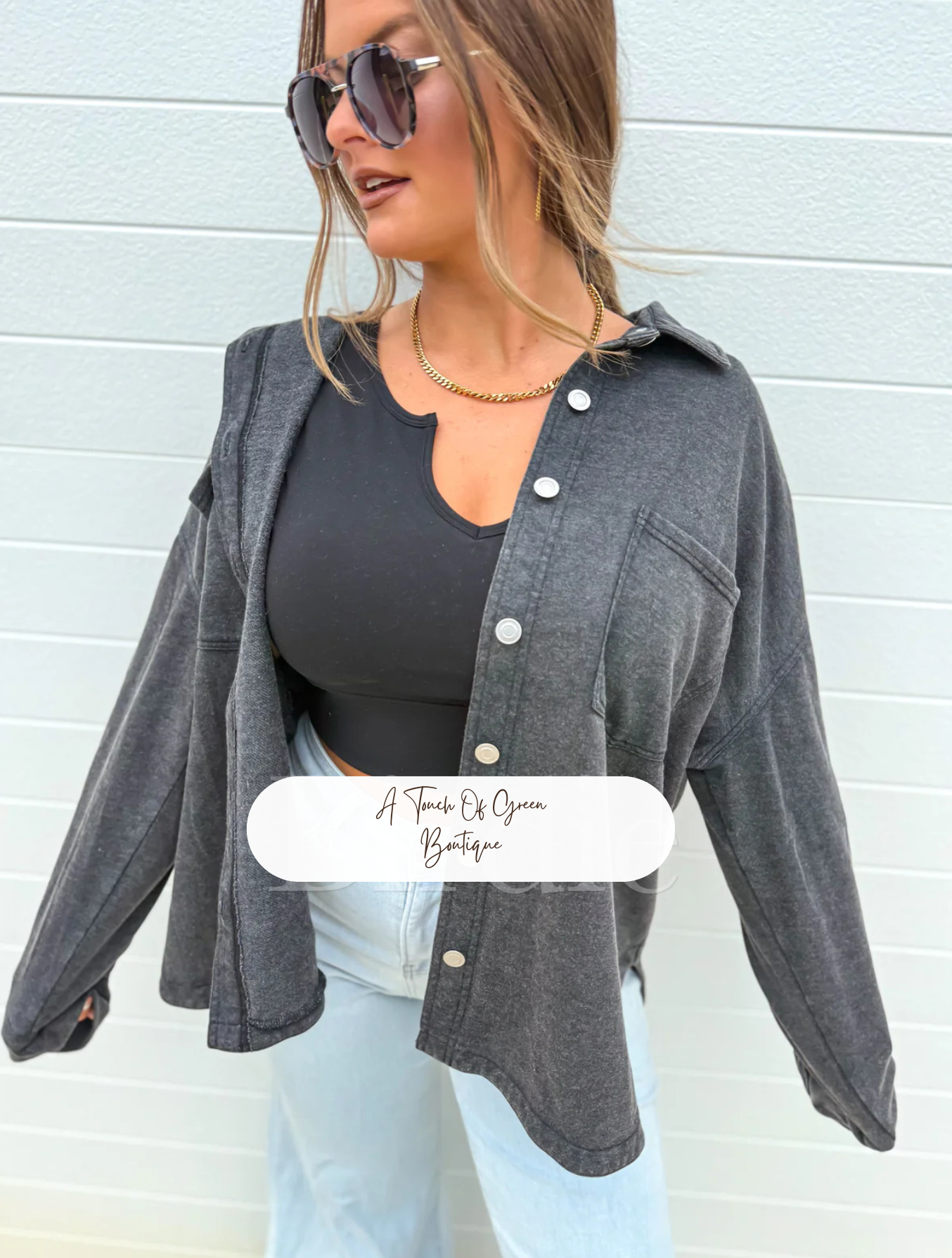 PREORDER French Terry Shacket in Black