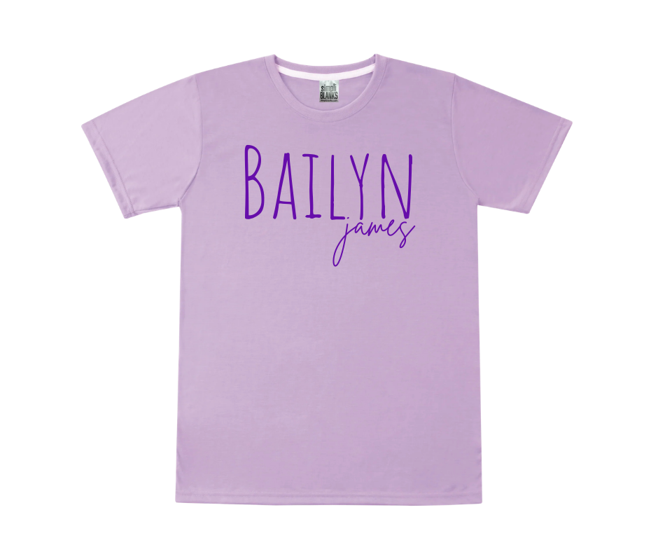 Kids Personalized Name Tee-Purple