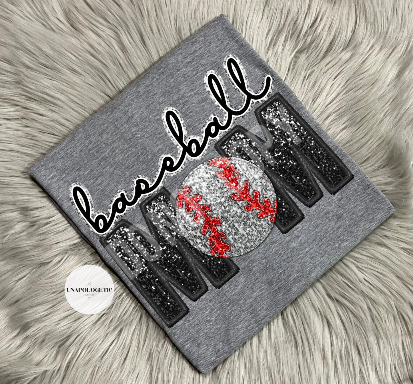 Faux Embroidered Baseballl Mama Tee