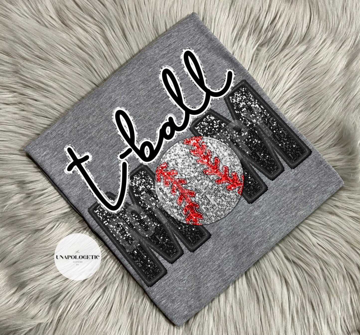 Faux Embroidered T-ball Mama Tee