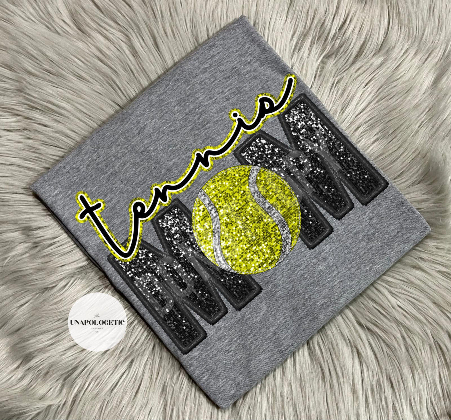 Faux Embroidered Tennis Mama Tee