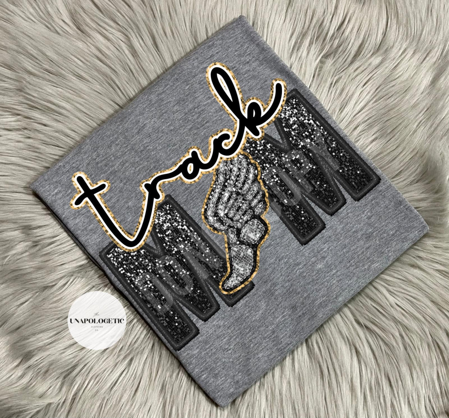 Faux Embroidered Track Mama Tee