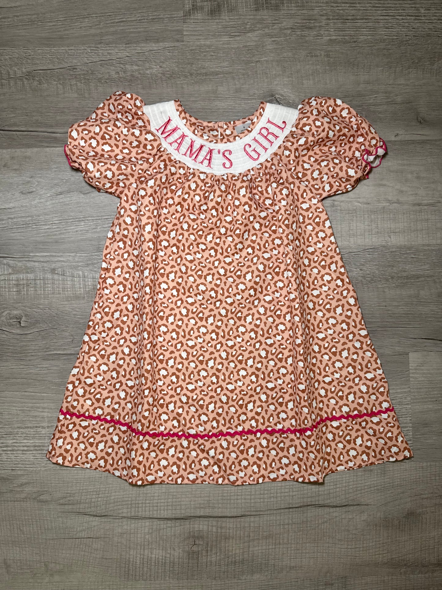 Girls Smocked Leopard Mamas Girl Dress
