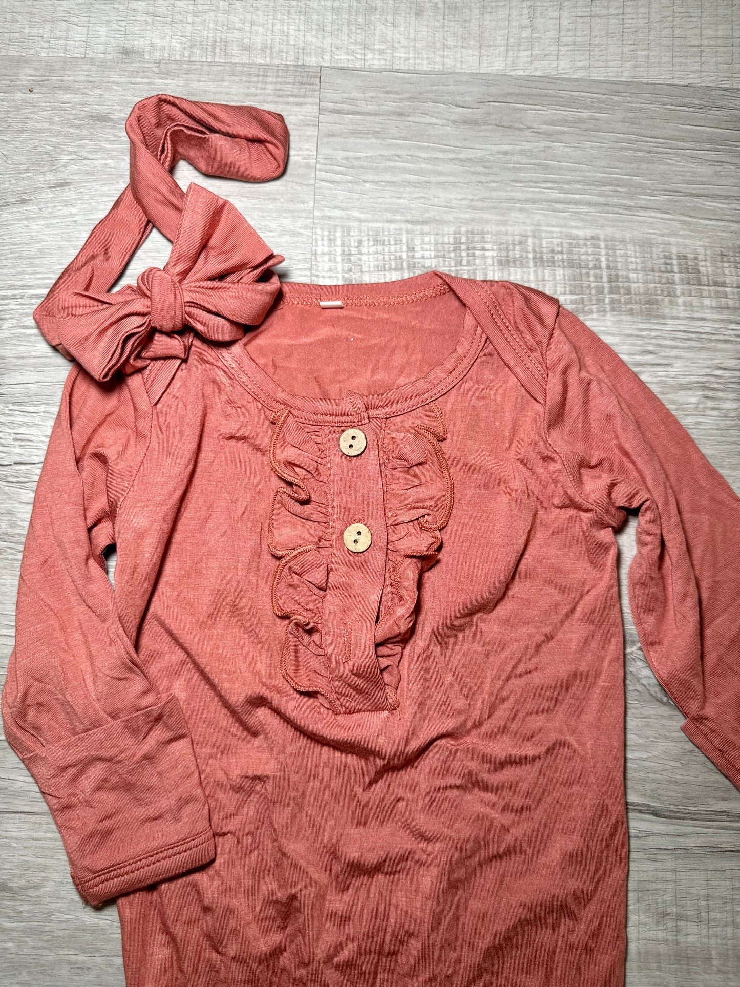 Mauve Baby Girl Tie Gown