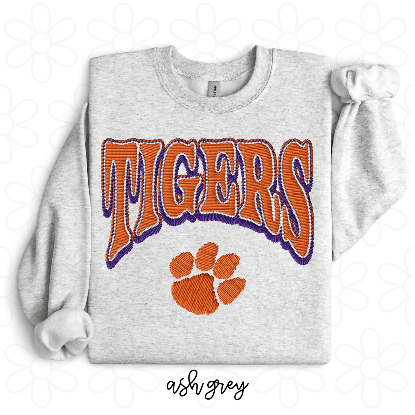 Kids Faux Embroidered Clemson Tigers Tee