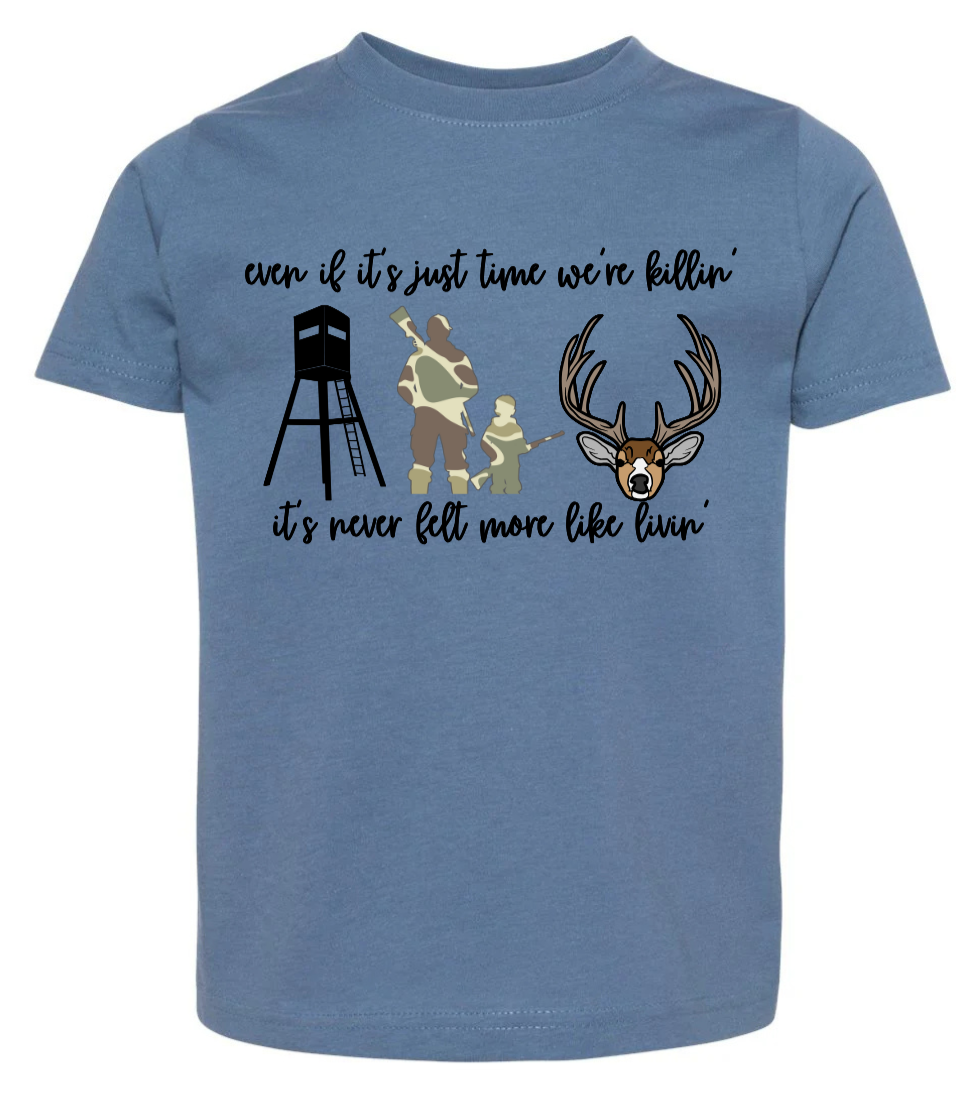 Even If It's Just Time We're Killin' Tee -Indigo