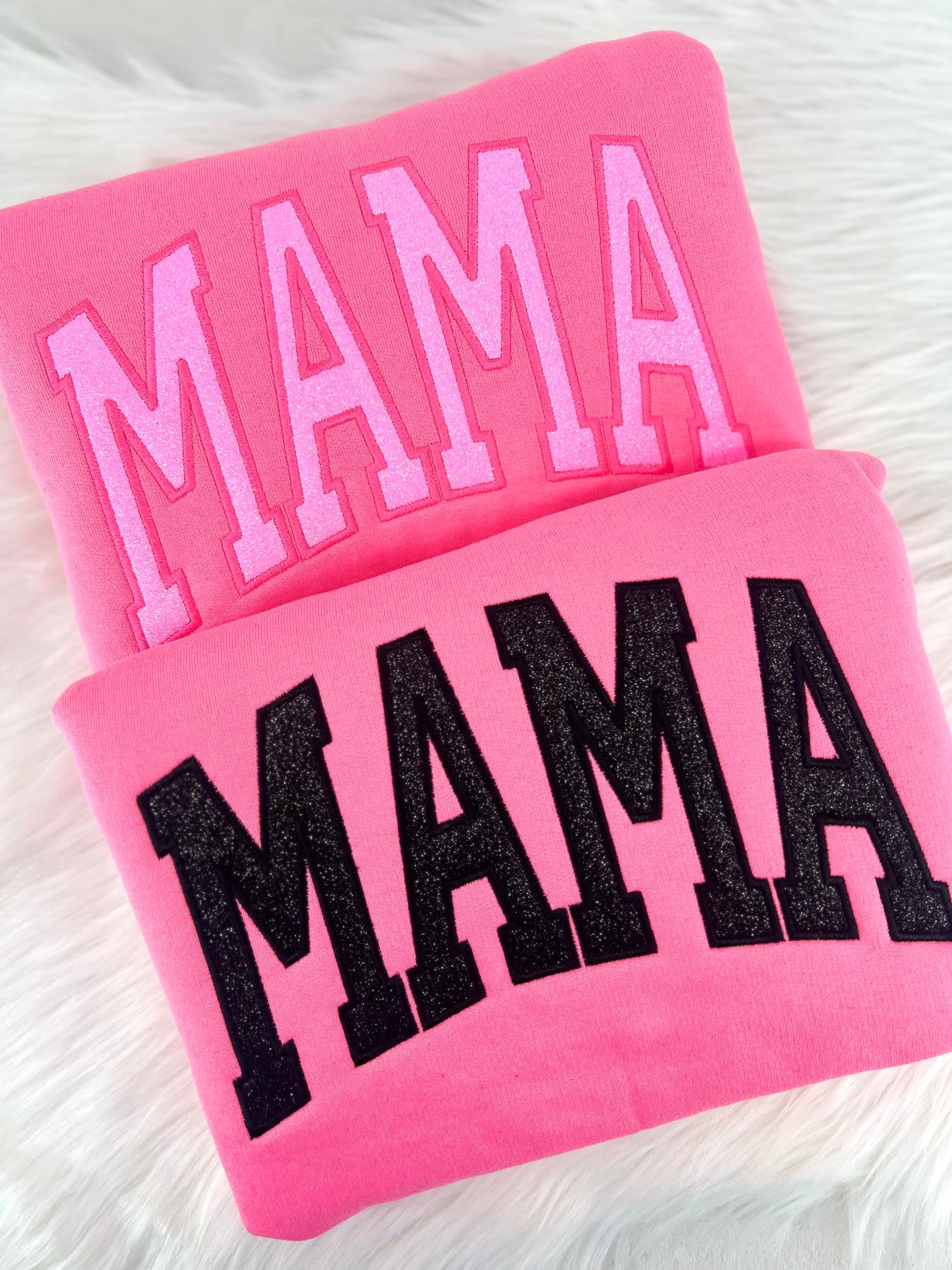 Titles Glitter Arched Embroidery (Mama, Etc.) Tee/Crewneck