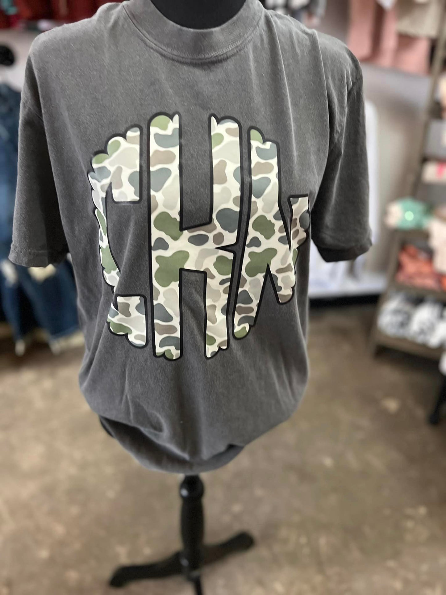 Camo Monogram Comfort Colors Tee