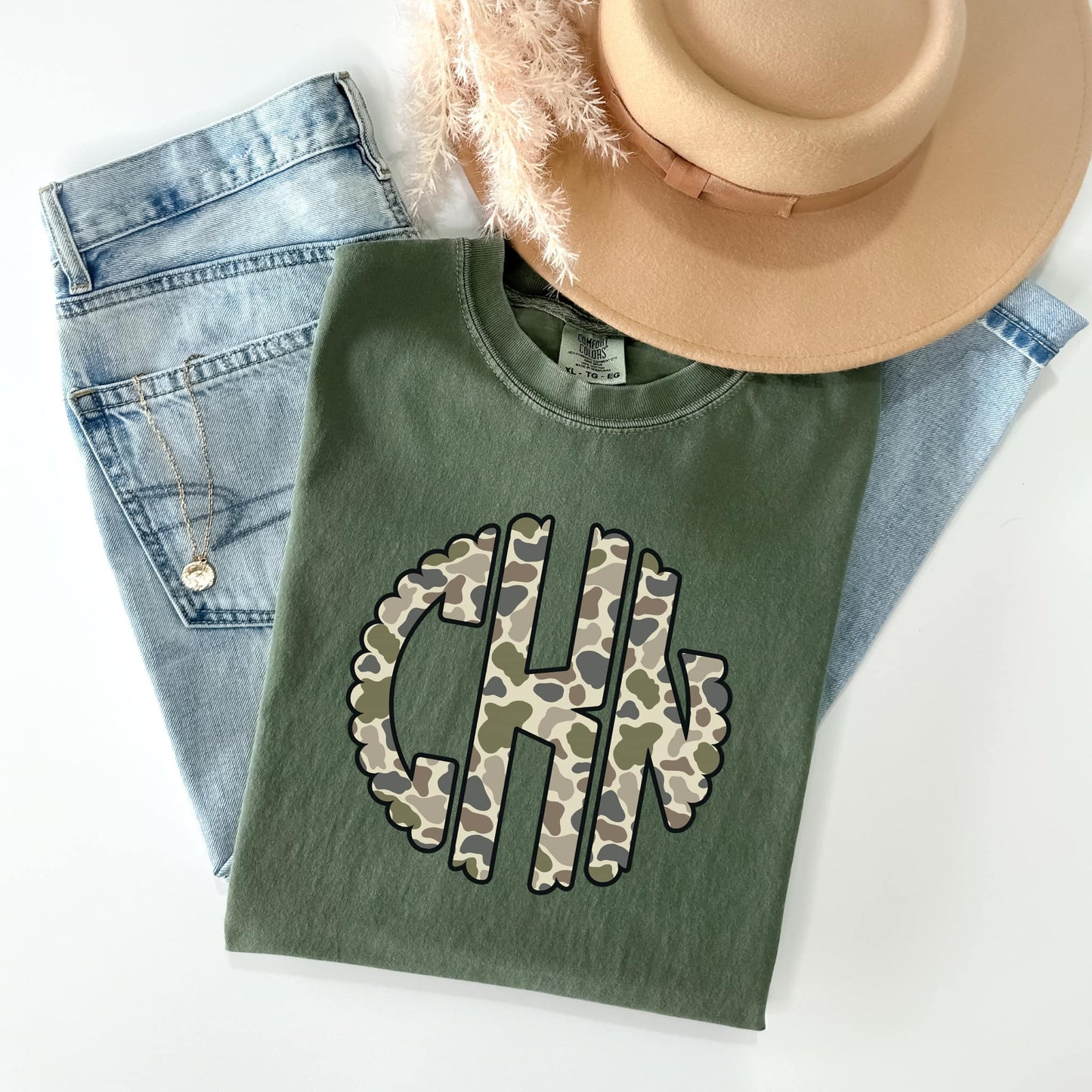 Camo Monogram Comfort Colors Tee