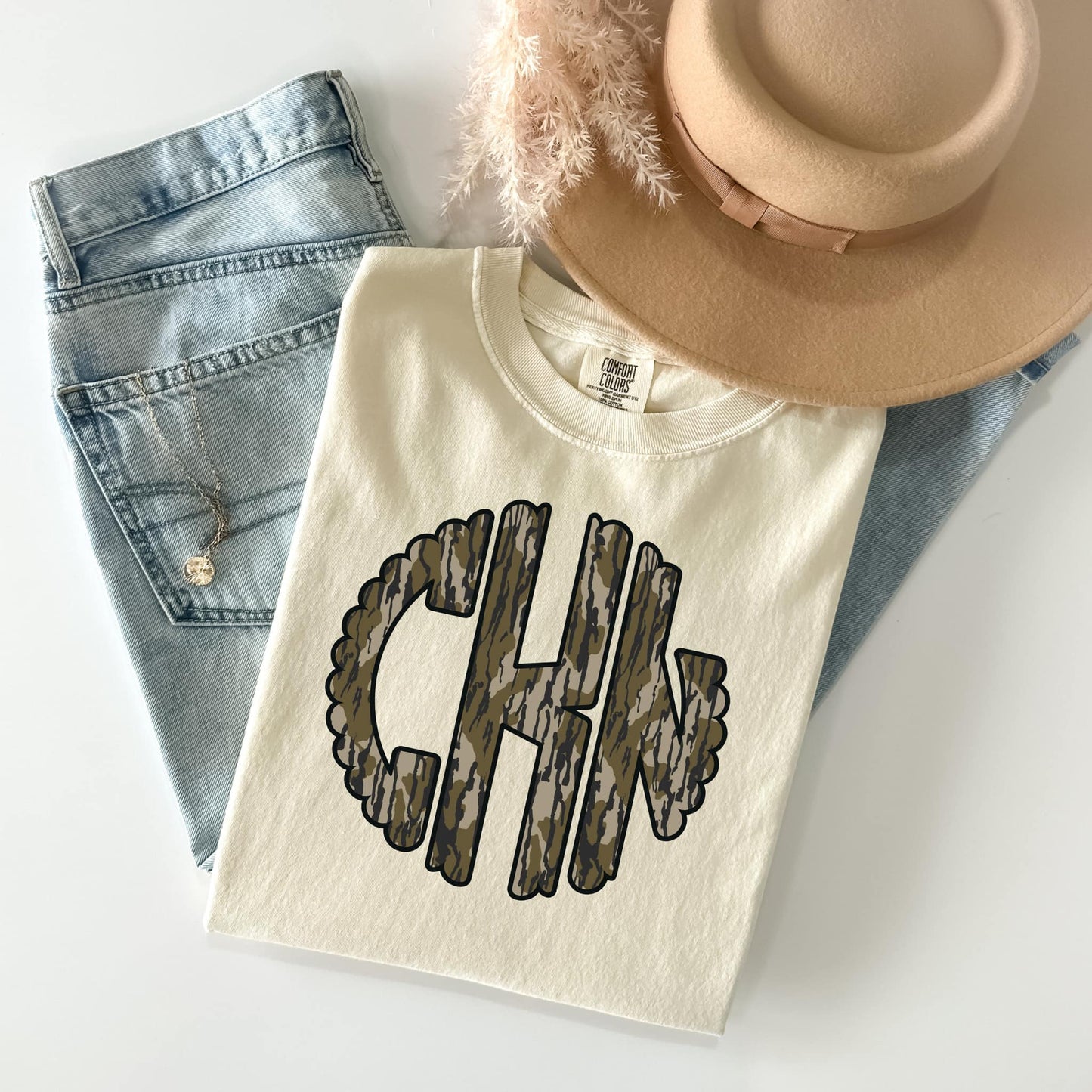 Camo Monogram Comfort Colors Tee
