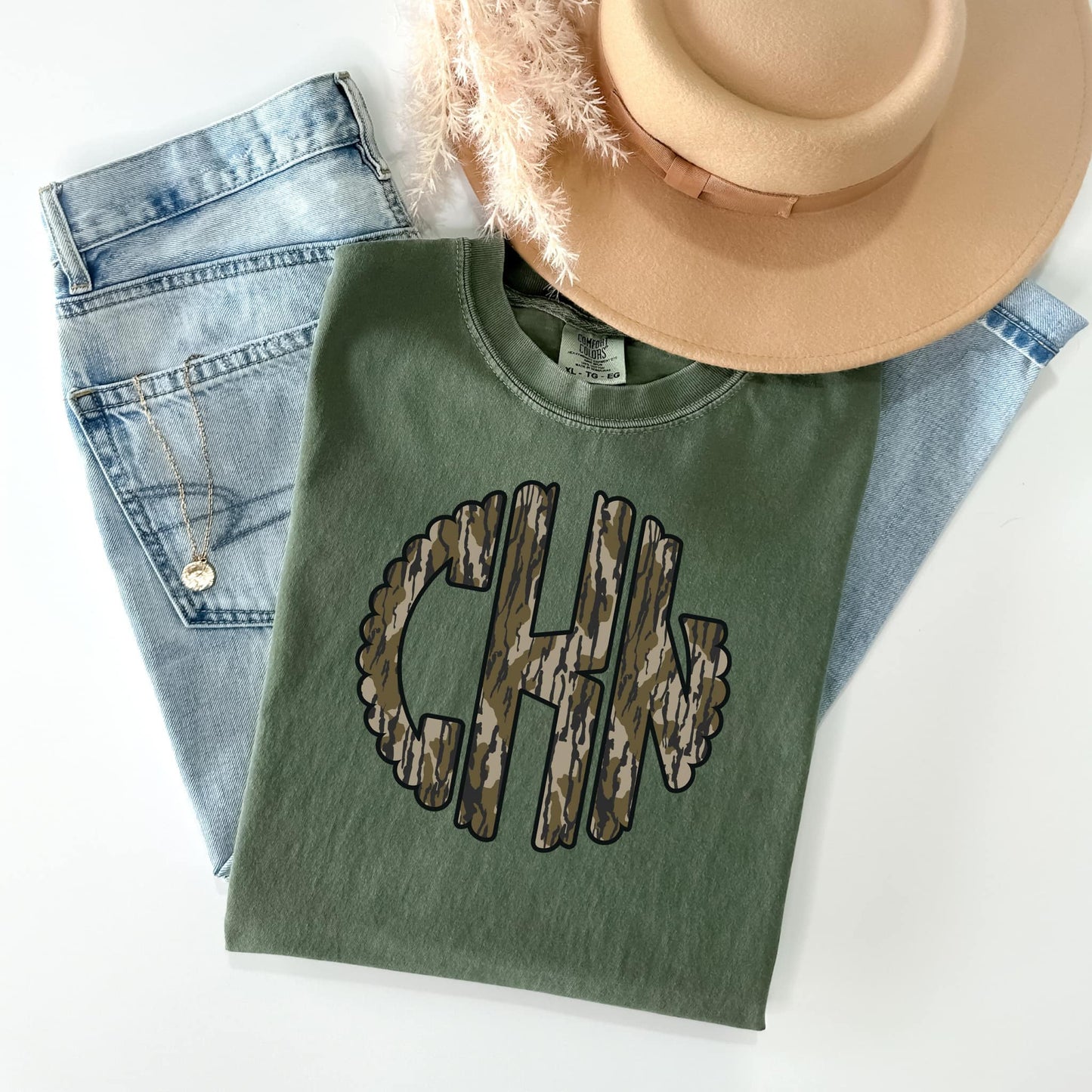Camo Monogram Comfort Colors Tee