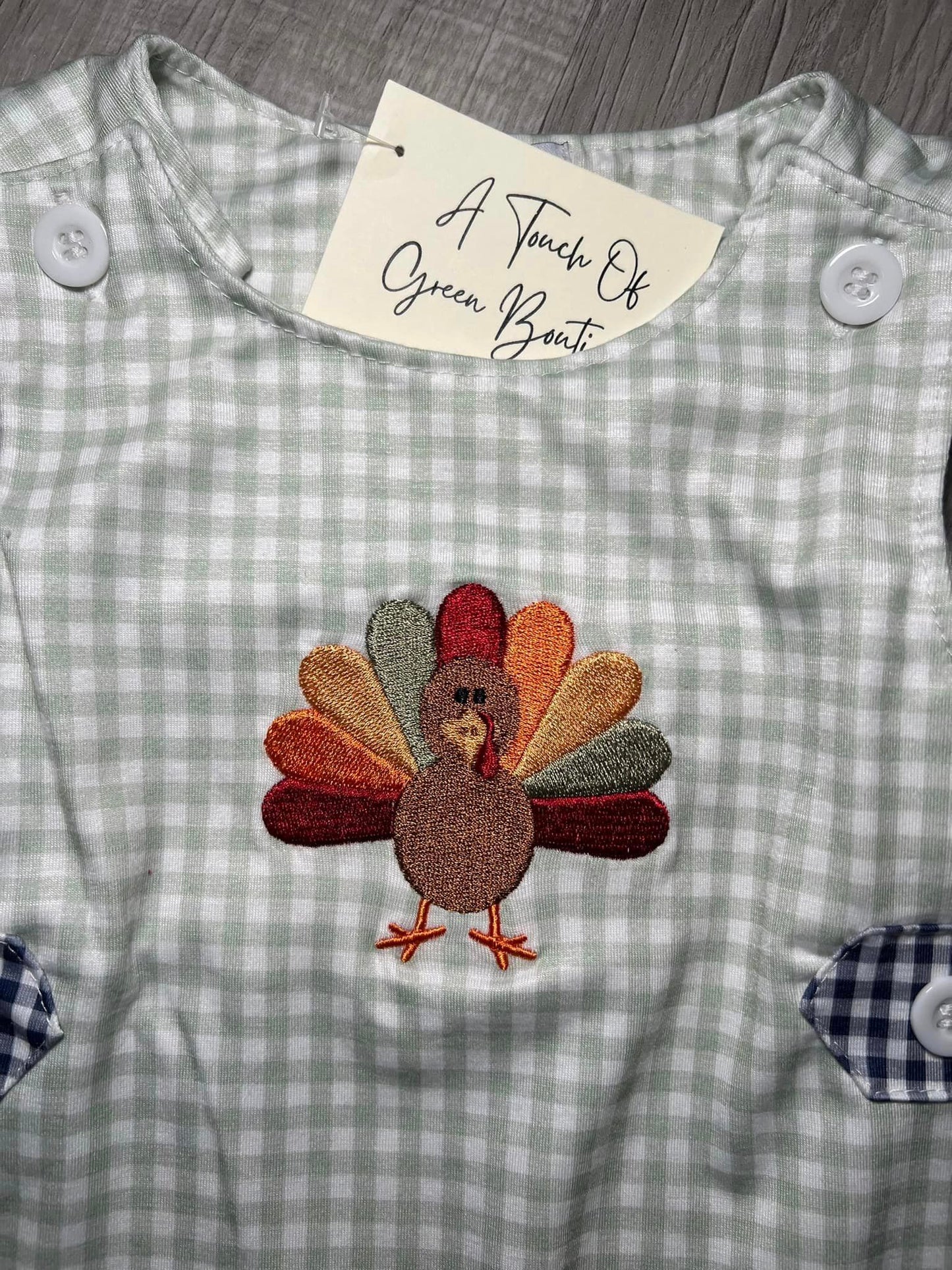 Boys Embroidered Checkered Turkey Longall
