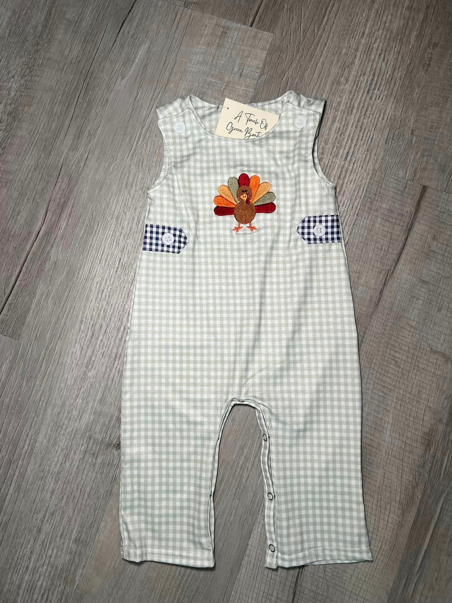 Boys Embroidered Checkered Turkey Longall