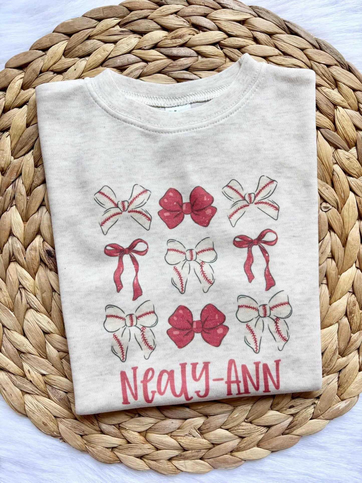 Girls Coquette Baseball Name Tee