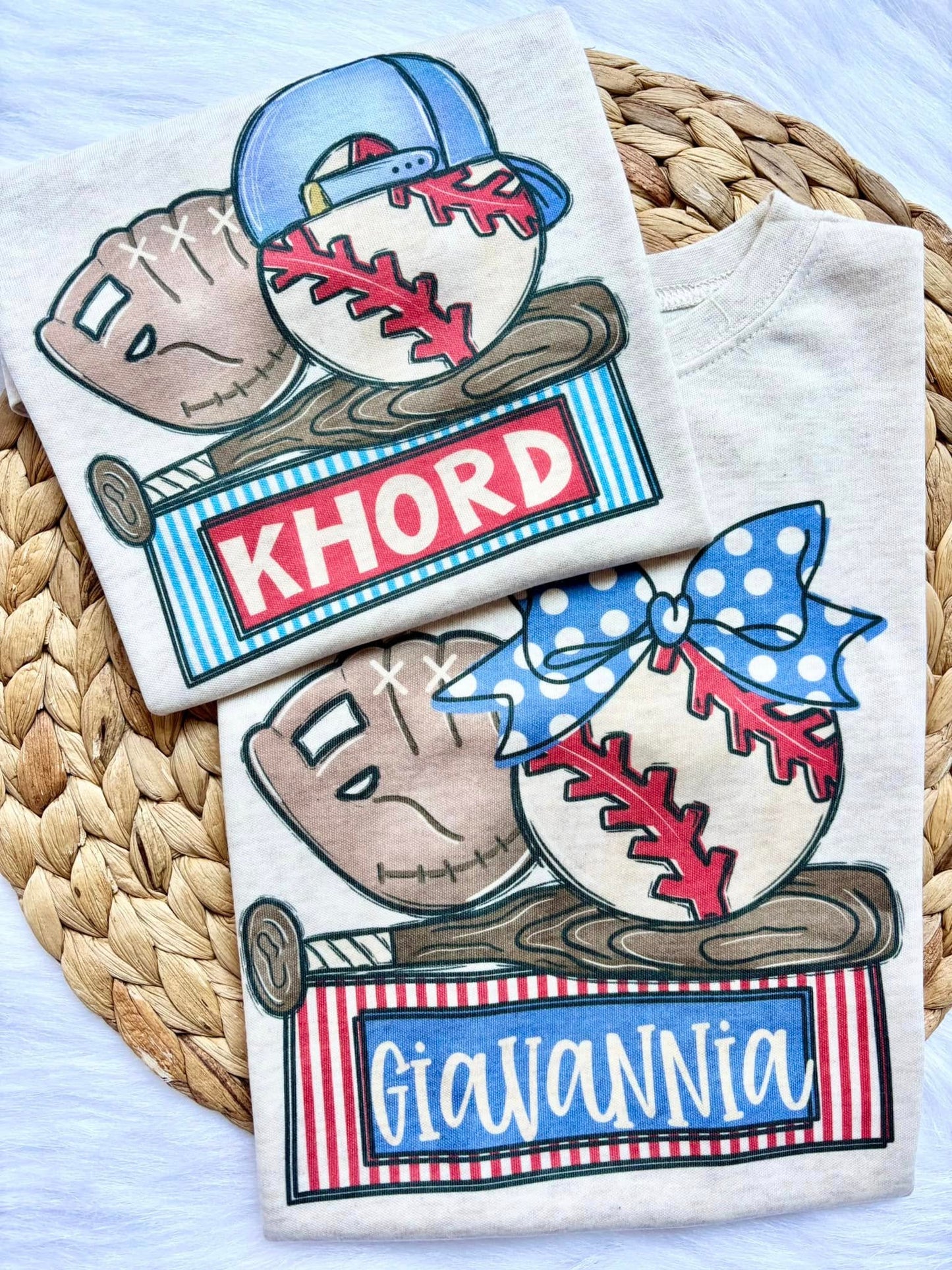 Kids Personalized Baseball Name Tee