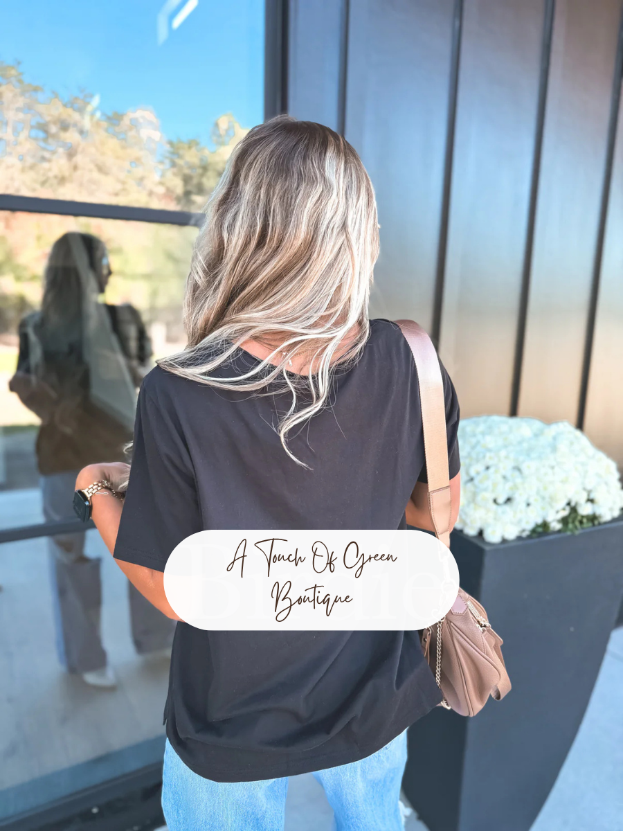 PREORDER V Neck Pocket Tee in Black