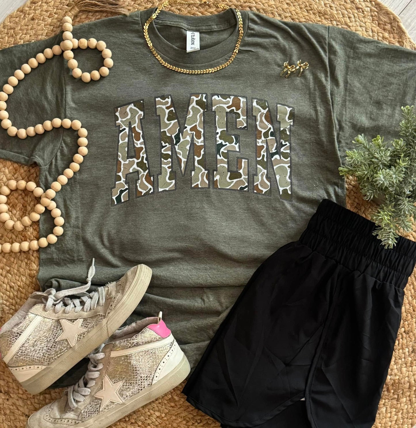 Women's Camo Amen Tee