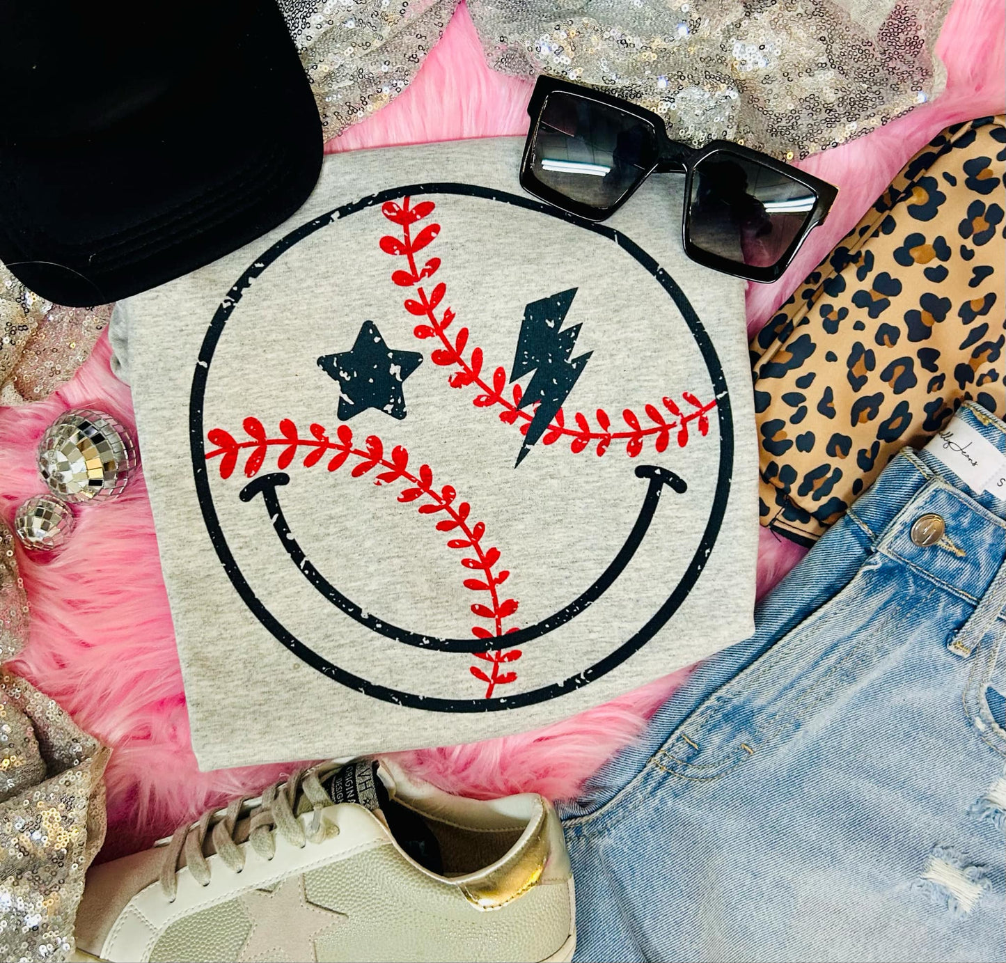 Baseball Smiley Tee