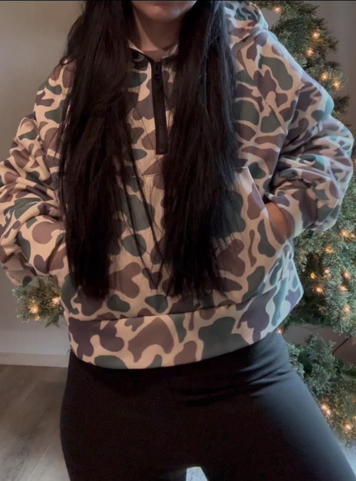 Cropped Camo Hoodie