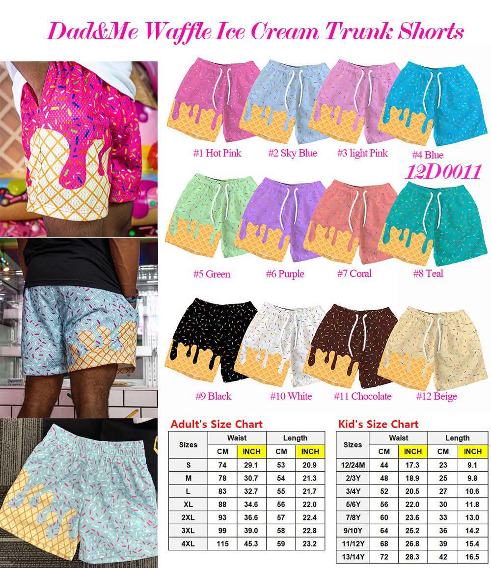 Dad & Me Waffle Ice Cream Swim Trunks