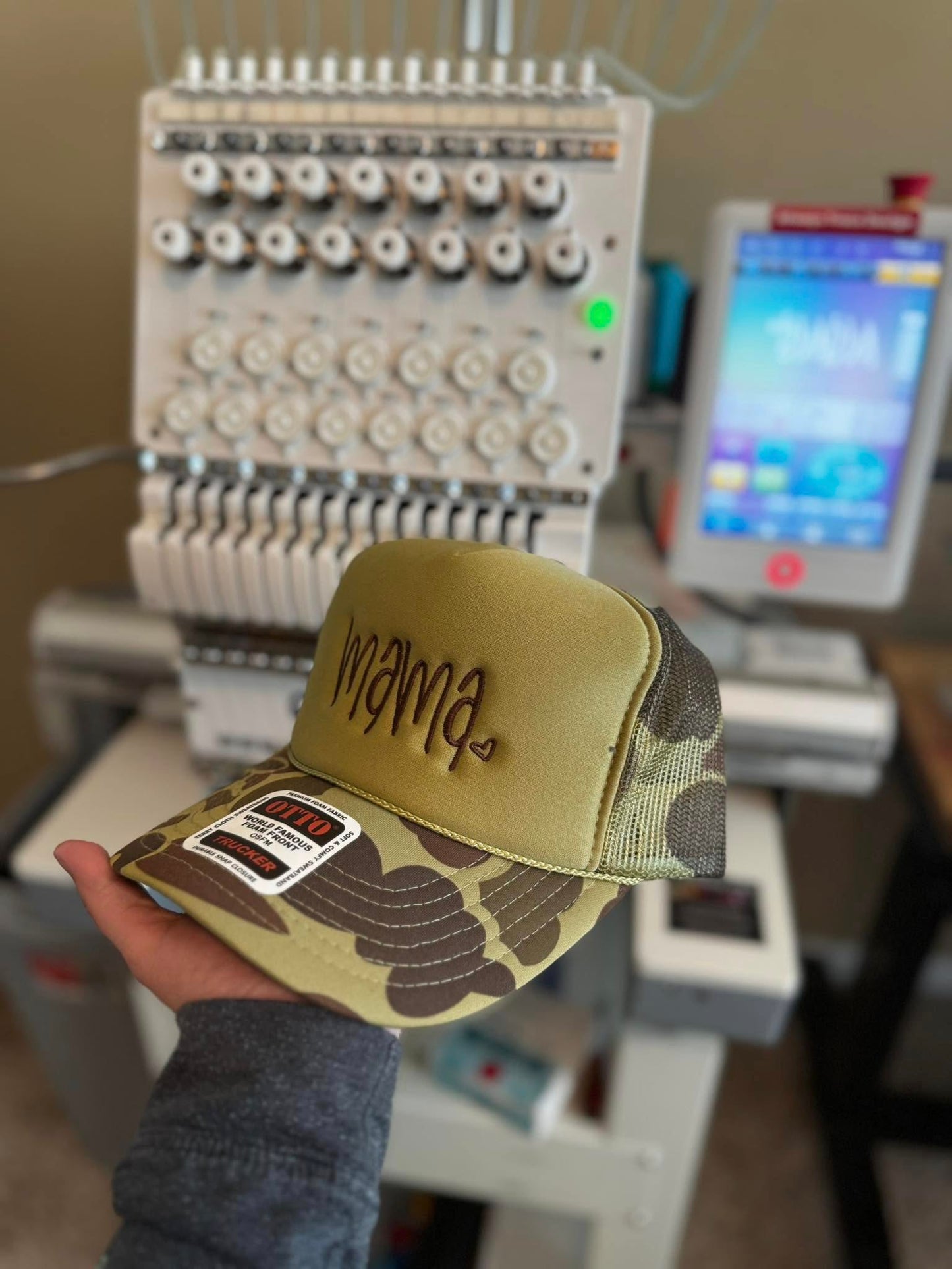 Embriodered Camo Mama Hat