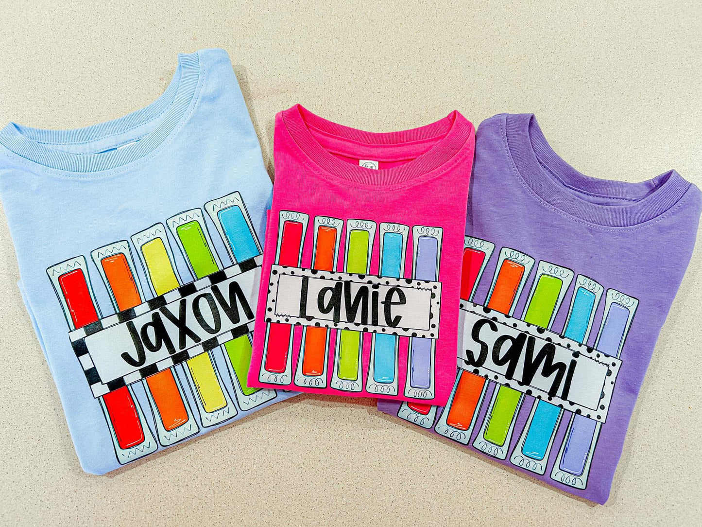 Kids Summer Popsicle Name Tees
