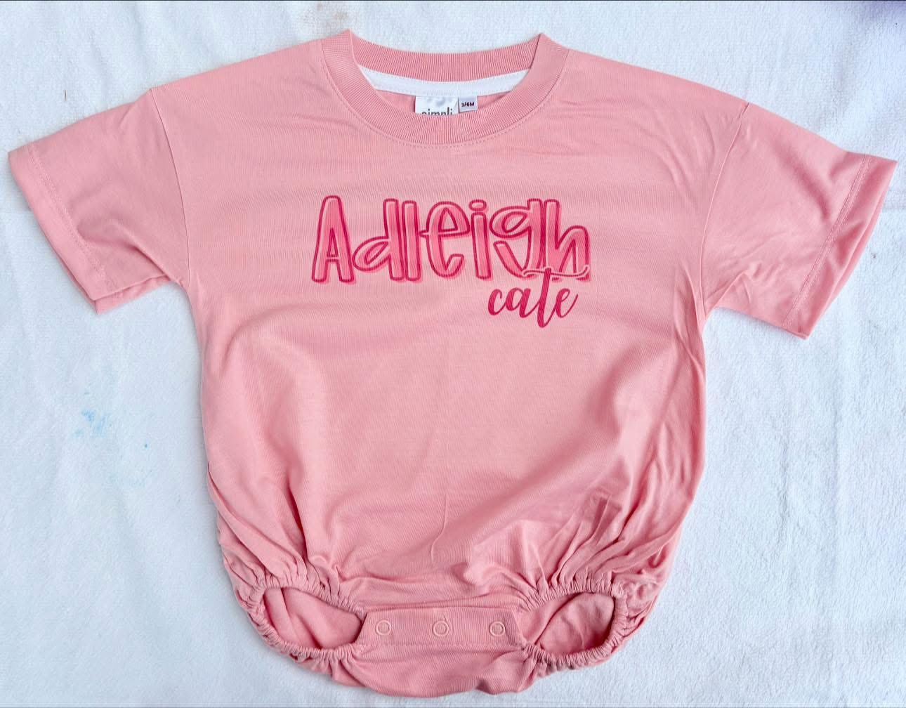 Custom. Name Bubble Rompers