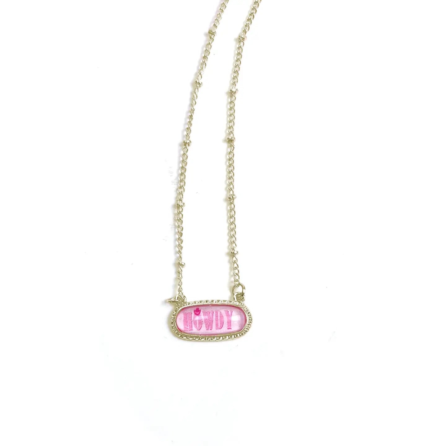 Pink Howdy Necklace
