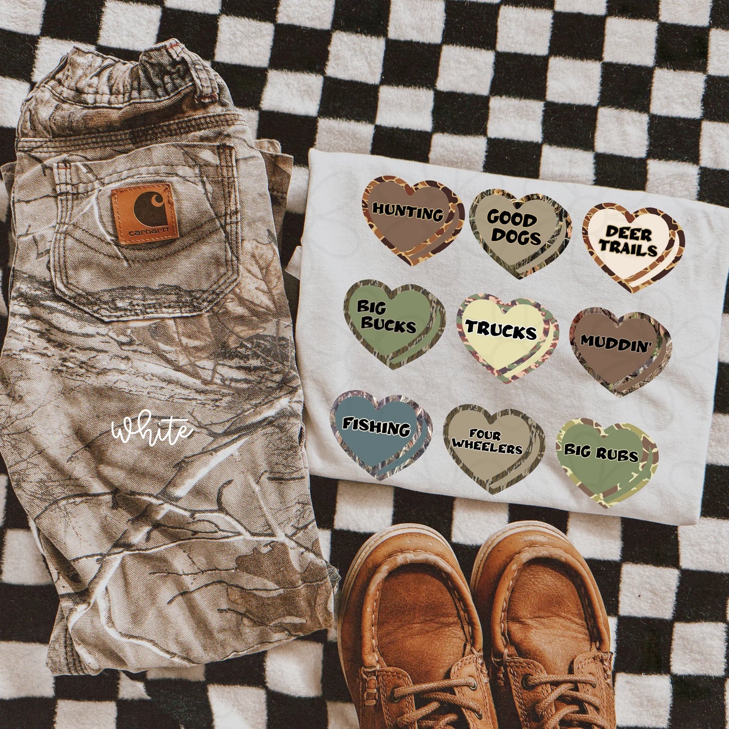Boys Hunting Valentine Heart Tee