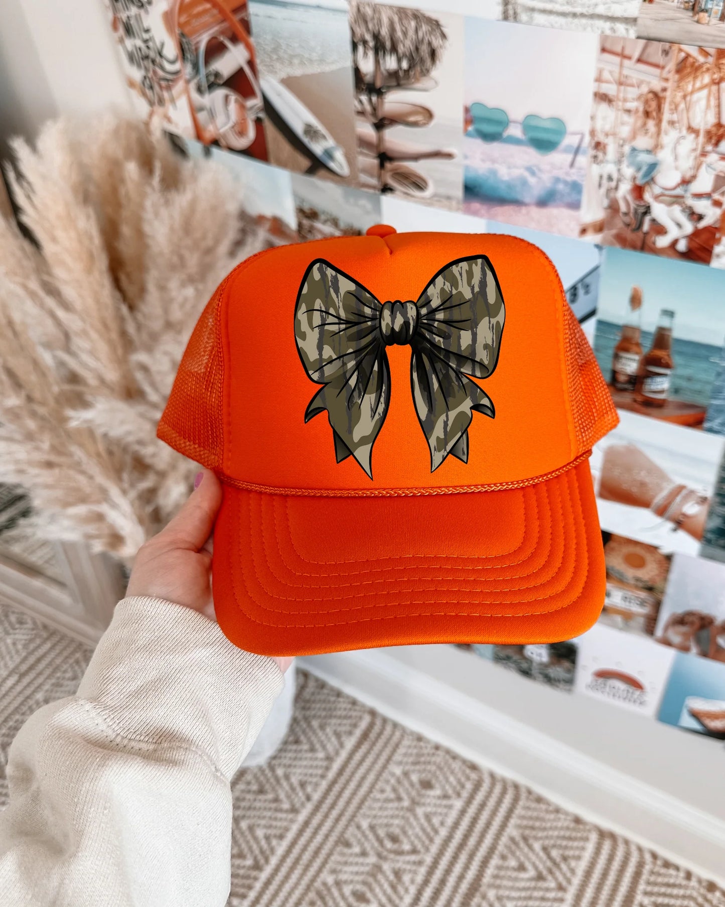 Camo Bow Orange Hat