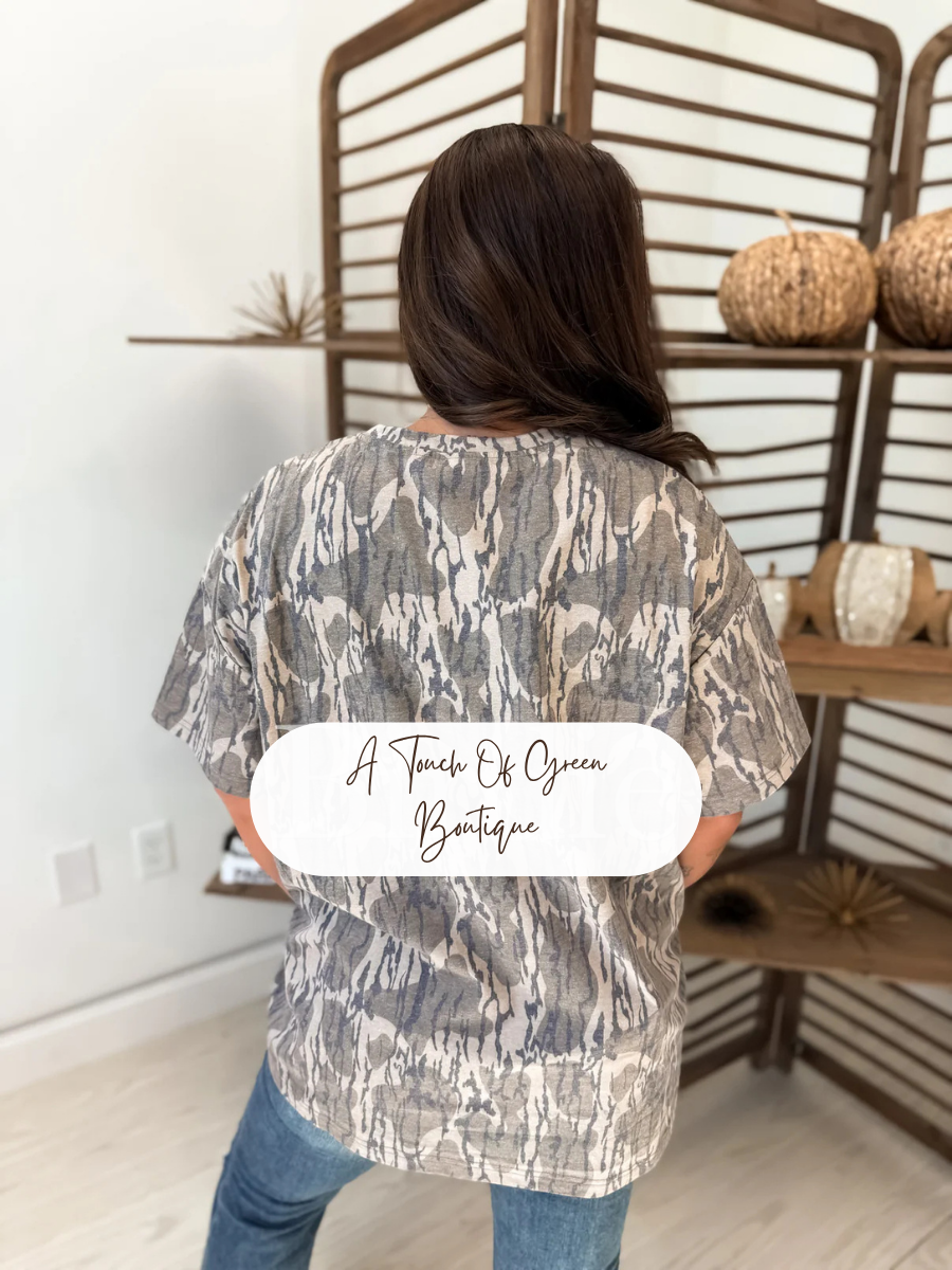 PREORDER Oversized Bottomland Camo Tshirt