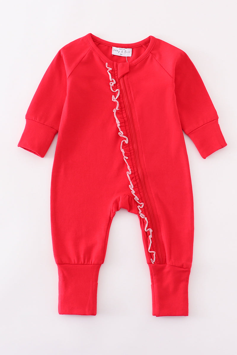 Girls Ruffle Red Zippy