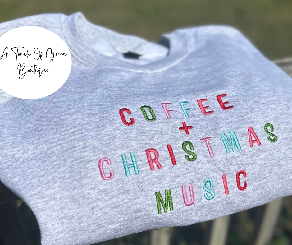 Embroidered Coffee & Christmas Music