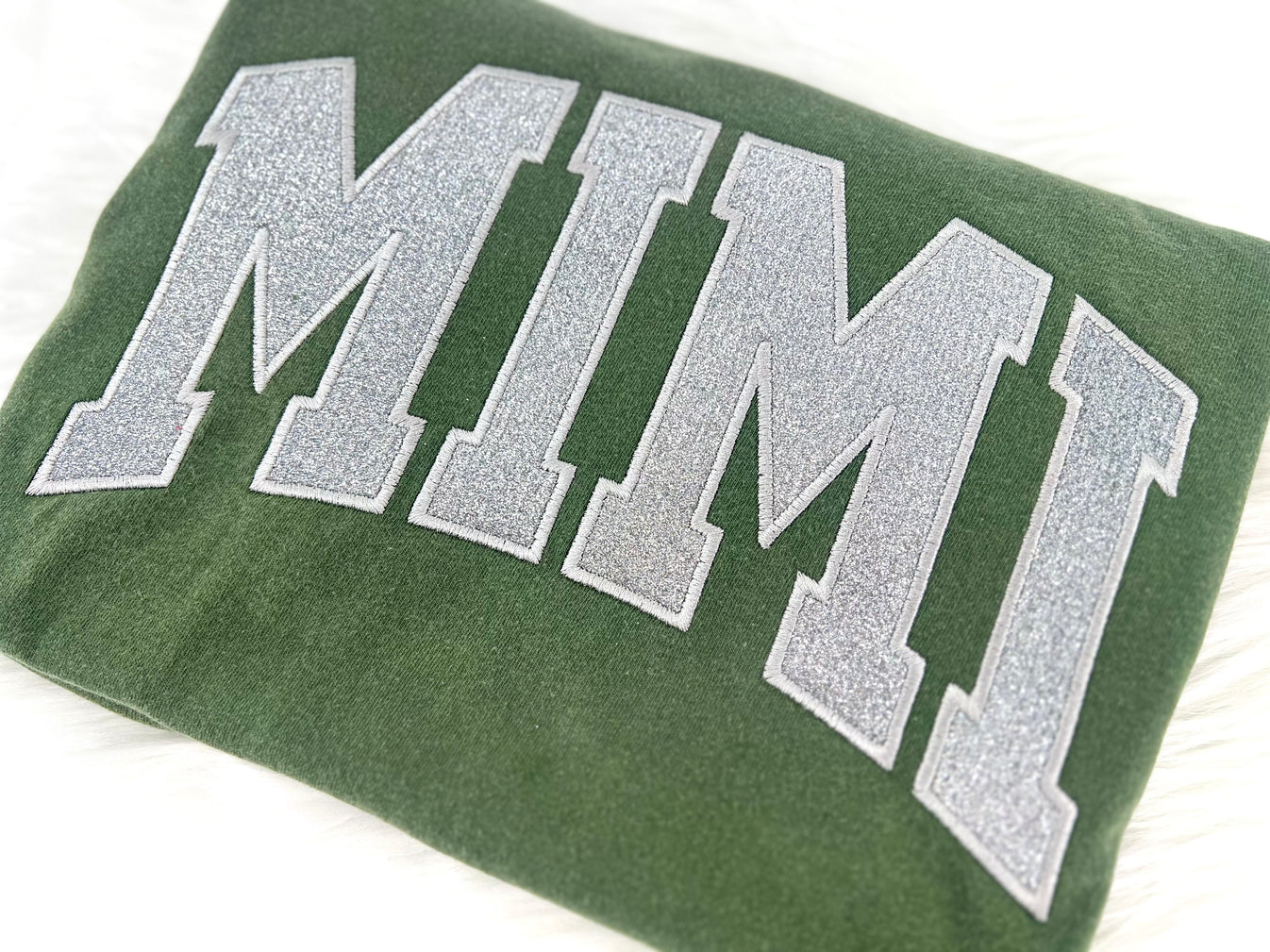 Titles Glitter Arched Embroidery (Mama, Etc.) Tee/Crewneck
