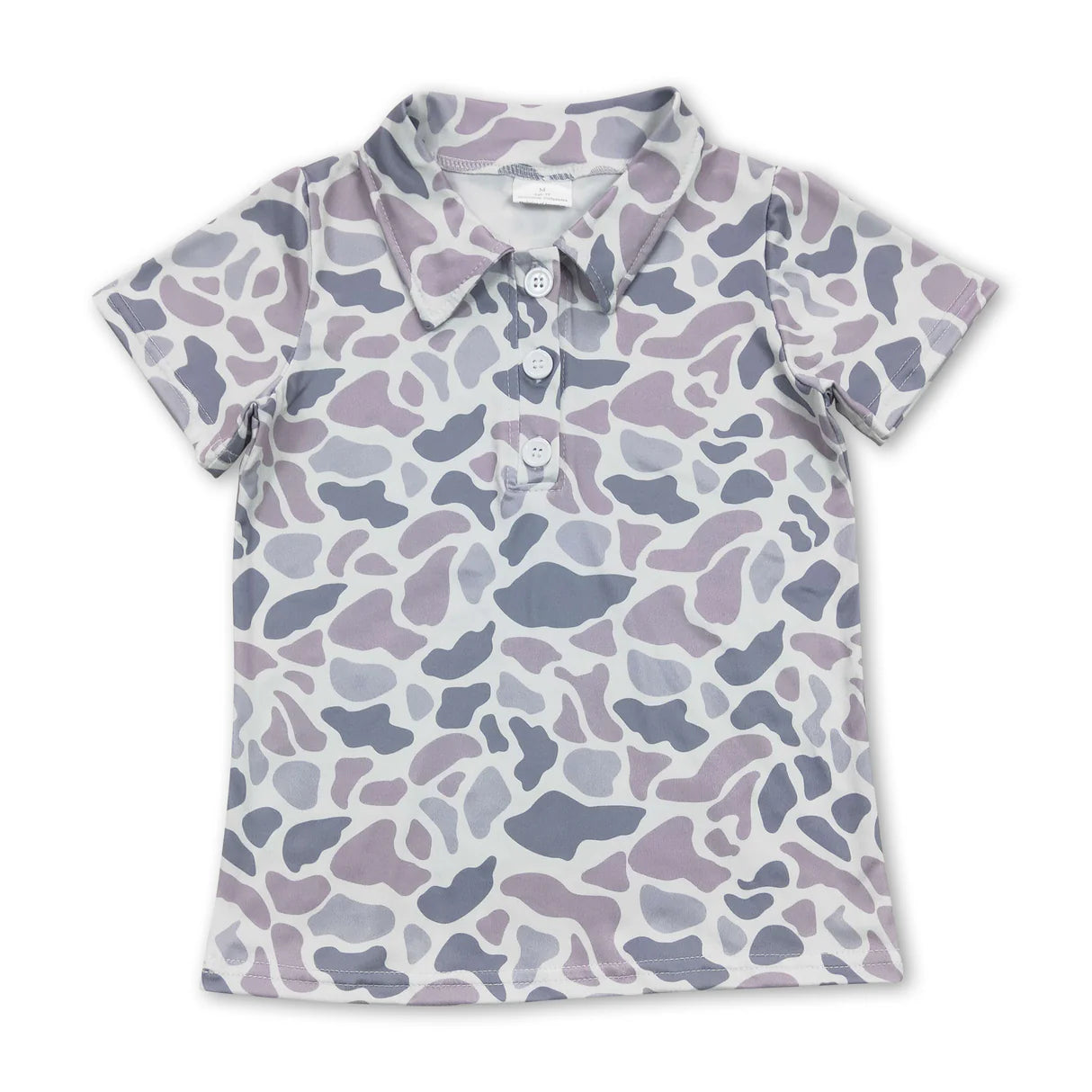 Boys Grey Camo Polo