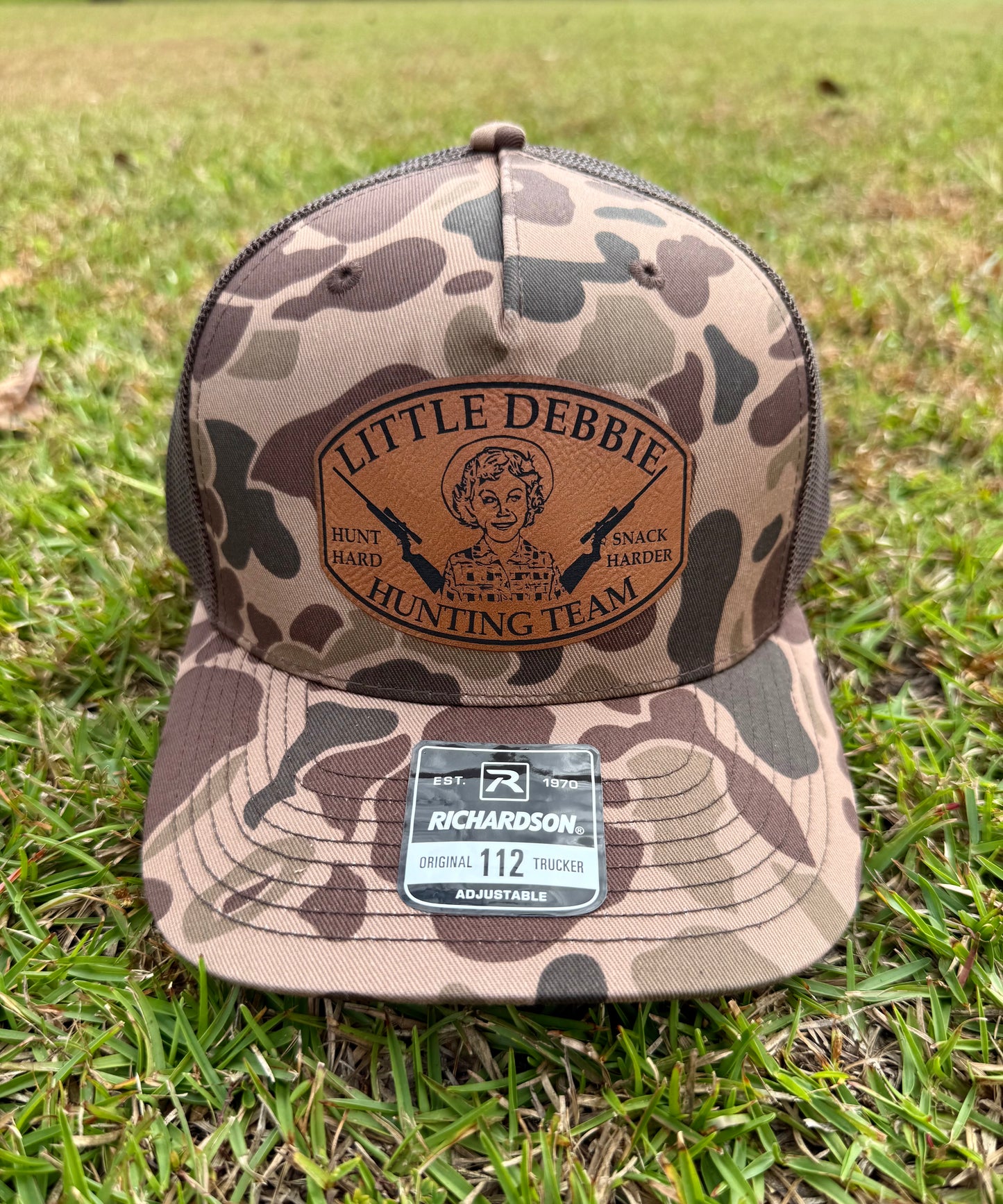 Hunt Hard Snack Harder Hat- Duck Camo
