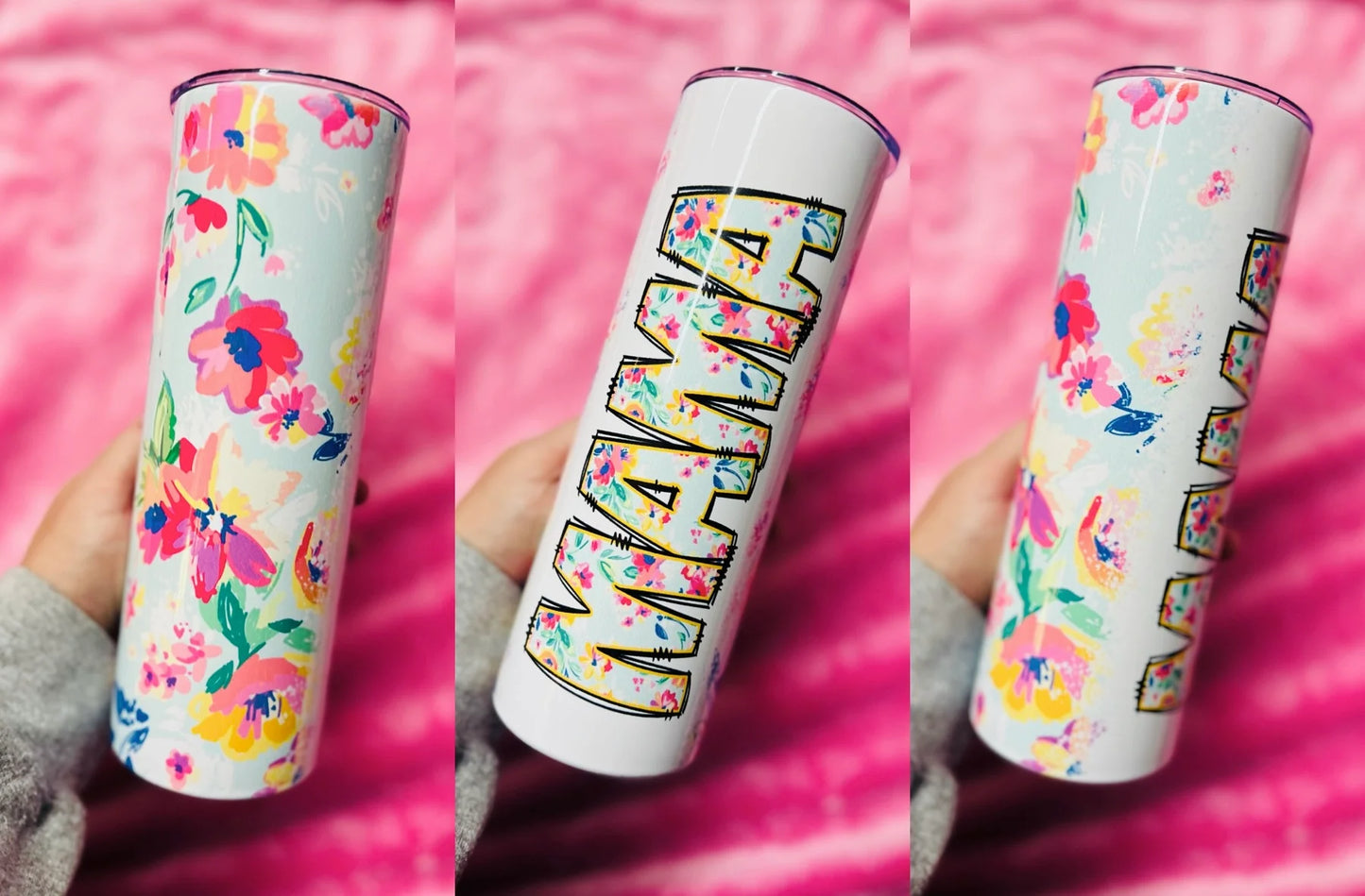 Neon Flowers 20ox tumblers