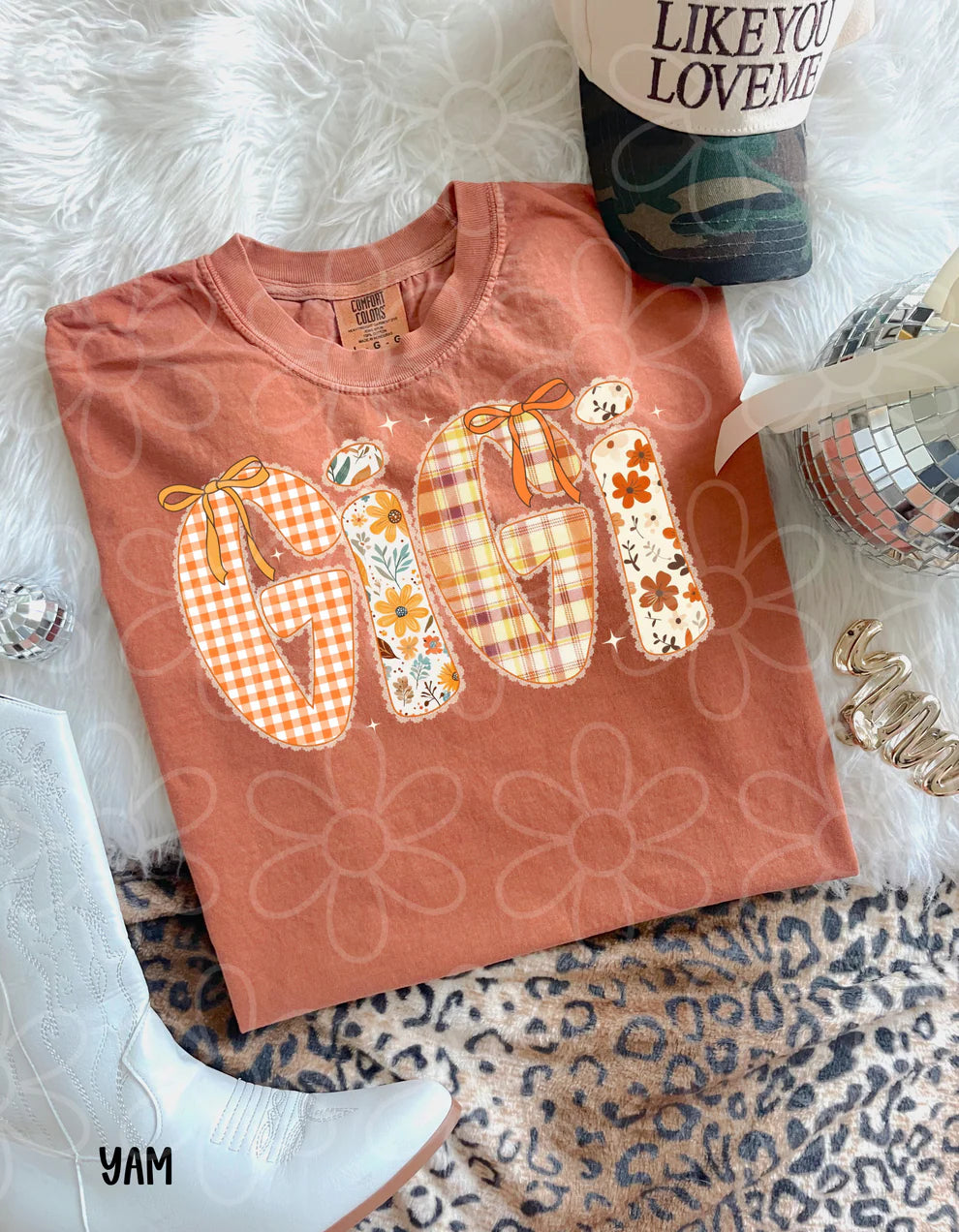 Gigi Fall Flowers Bows tee/crewneck