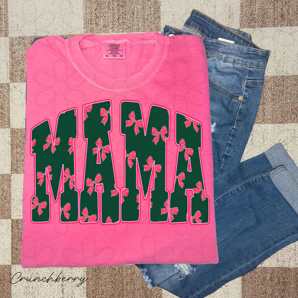 Green Mama Pink Bow Tee/Sweatshirt