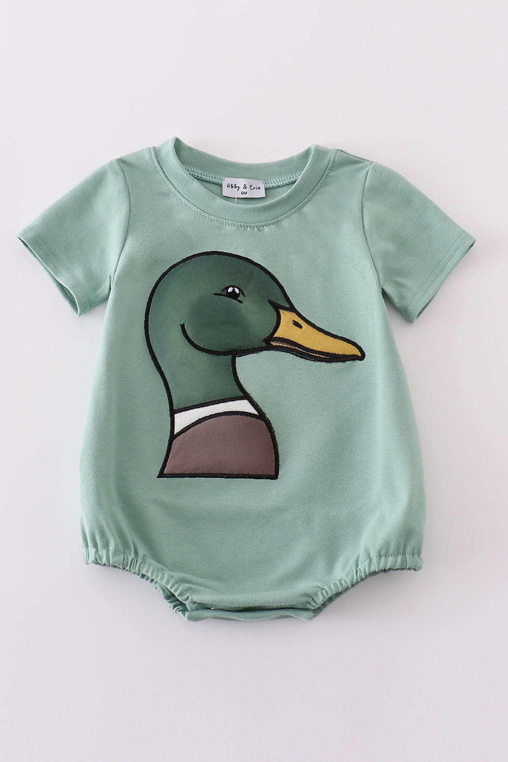 Boys Green Duck Appliqué Bubble
