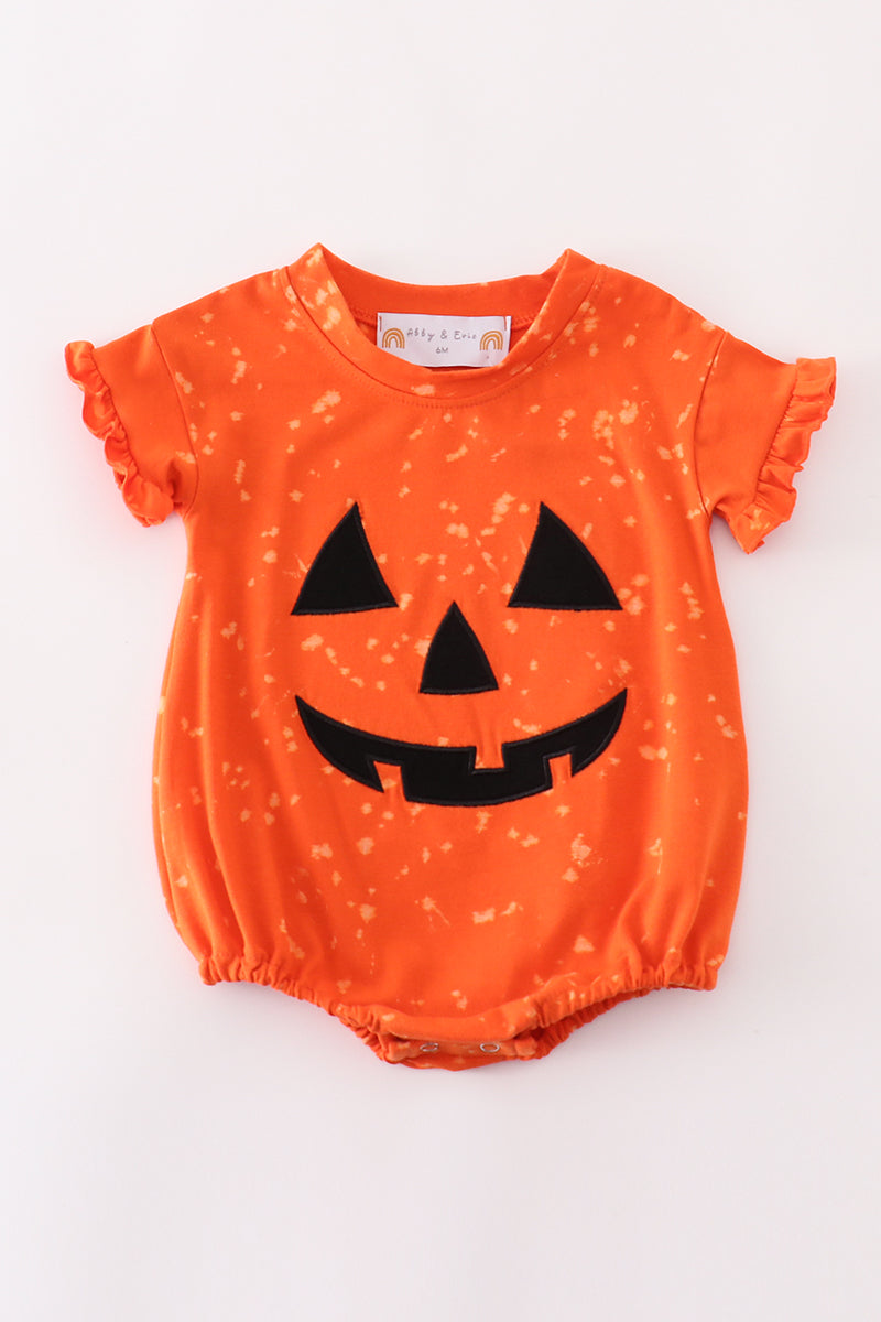 Girls Halloween Pumpkin Face Bubble
